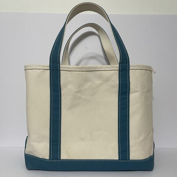 LL Bean Boat and Tote Canvas Bag Meduim USA Teal Blue Embroidered MiMi -See Pics - Picture 8 of 16